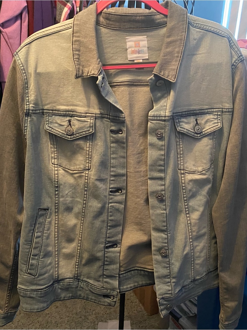3X LuLaRoe two-tone denim jacket NWOT